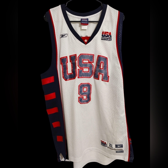 Reebok NBA Lebron James #9 White&Red Team USA Redeem Team Jersey Size XL - Picture 1 of 2